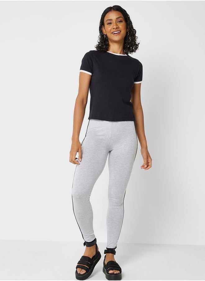 Ginger Basics - Contrast Side Paneled Leggings - Image 1