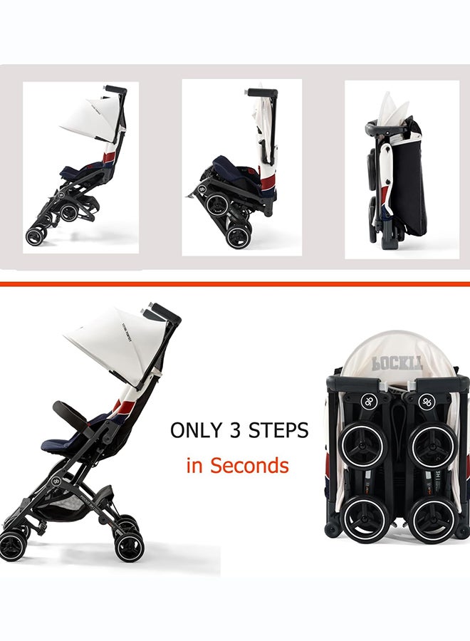 GB Pockit All-Terrain Travel Stroller Airplane Cabin for 22kg Weight Baby, Compact Lightwight Stroller for Toddler, Foldable Pushchair with Removable Canopy, Black&Gold - Image 3