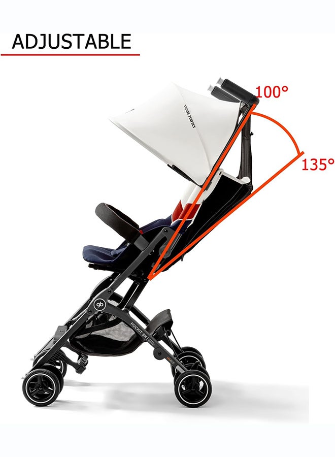 GB Pockit All-Terrain Travel Stroller Airplane Cabin for 22kg Weight Baby, Compact Lightwight Stroller for Toddler, Foldable Pushchair with Removable Canopy, Black&Gold - Image 5