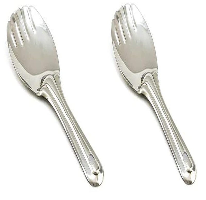 IMREX 2PC Stainless Steel Rice Serving Spoons | Heavy Kitchen Tool | Rice Serving Spoon | Rice Kadchi | Chawal Kadchi | Serving Spoon (Set of 2) - Image 1