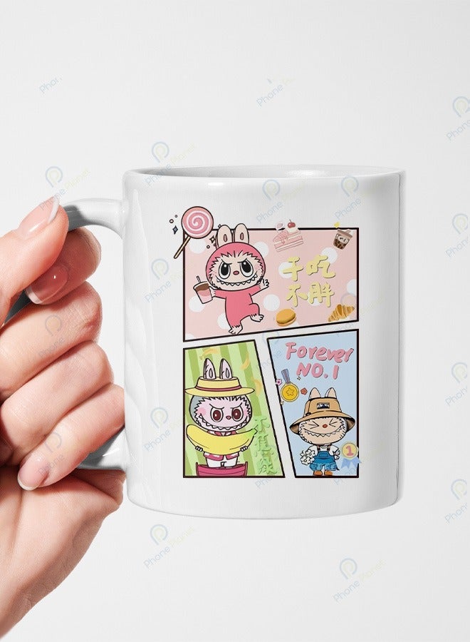 Phone Planet Ceramic mug with multicolored handle printed with the phrase Labobo Forever