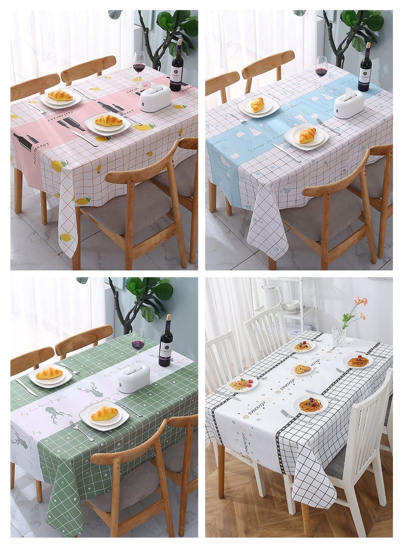 HomarKet Disposable Plastic Tablecloth 4 Pack 137x180cm Reusable Rectangle Table Covers, Wrinkle Free Waterproof Table cloth Perfect for Parties and Events (Pattern Checkered) - Image 1