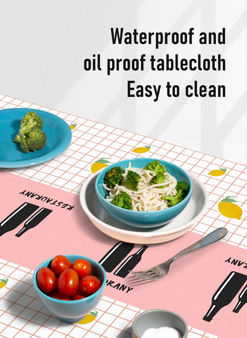 HomarKet Disposable Plastic Tablecloth 4 Pack 137x180cm Reusable Rectangle Table Covers, Wrinkle Free Waterproof Table cloth Perfect for Parties and Events (Pattern Checkered) - Image 2