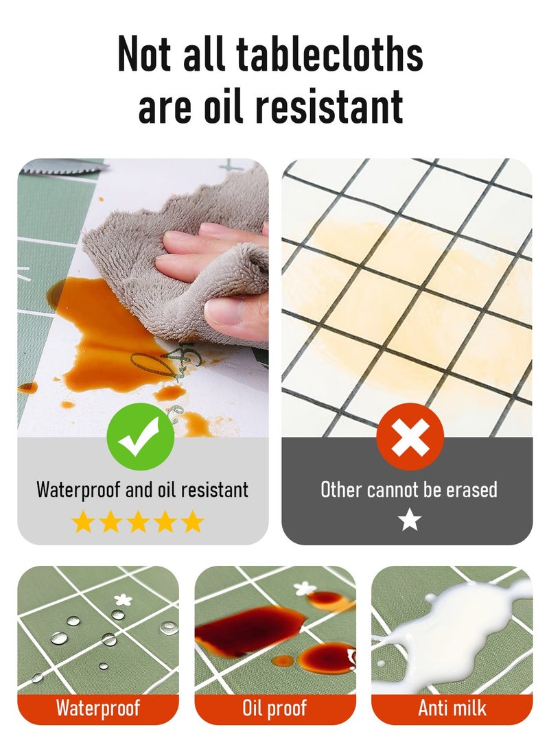 HomarKet Disposable Plastic Tablecloth 4 Pack 137x180cm Reusable Rectangle Table Covers, Wrinkle Free Waterproof Table cloth Perfect for Parties and Events (Pattern Checkered) - Image 3