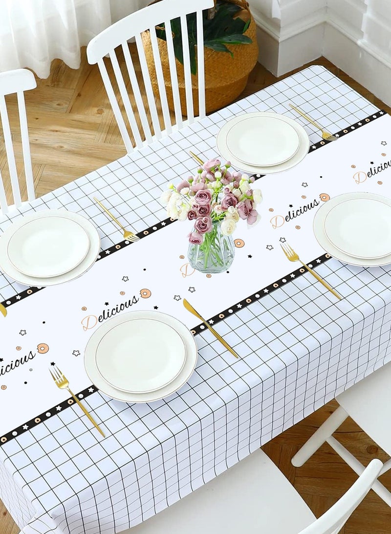 HomarKet Disposable Plastic Tablecloth 4 Pack 137x180cm Reusable Rectangle Table Covers, Wrinkle Free Waterproof Table cloth Perfect for Parties and Events (Pattern Checkered) - Image 5