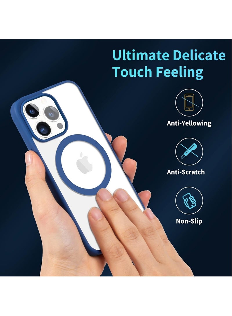 ten.tech Transparent magnetic protection case compatible with MagSafe for iPhone 11 Pro Max English mobile phone, anti-shocks and scratches (navy blue) Silicone back cover by Ten Tech  - Image 4
