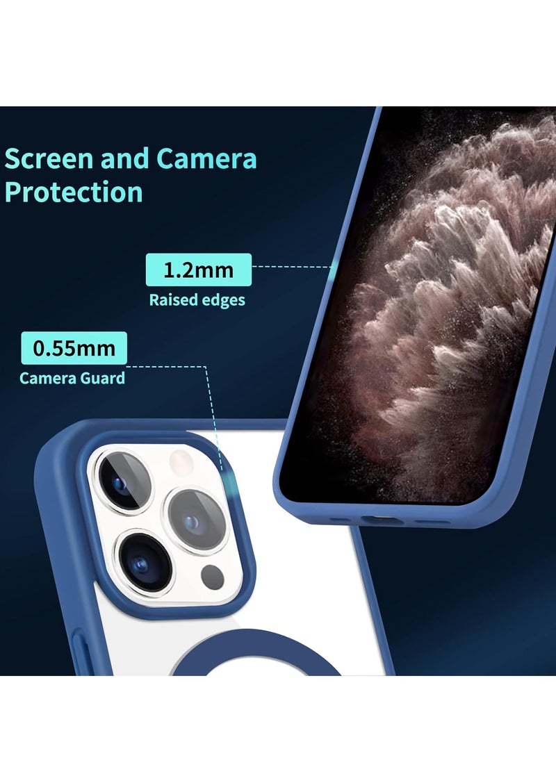 ten.tech Transparent magnetic protection case compatible with MagSafe for iPhone 11 Pro Max English mobile phone, anti-shocks and scratches (navy blue) Silicone back cover by Ten Tech  - Image 3