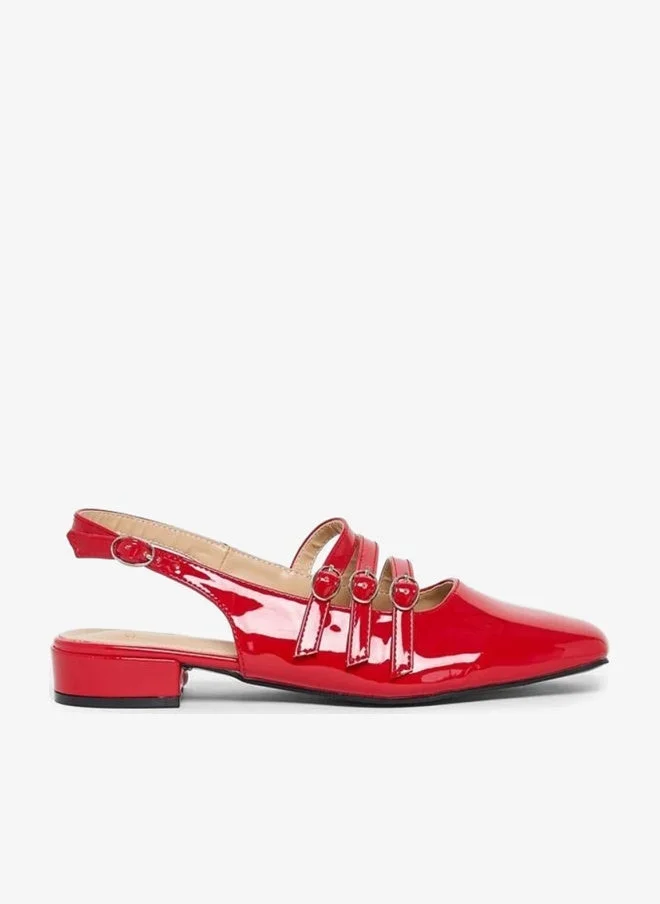 Styli Styli Buckled Strap Patent Casual Shoes