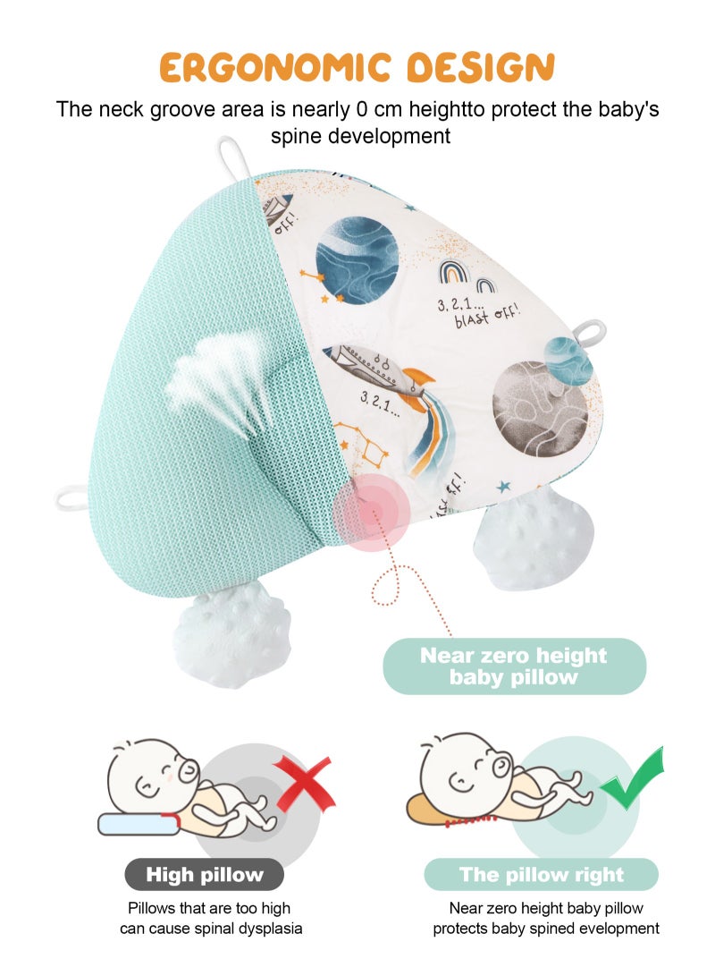 أوربازار وسادة تشكيل رأس الطفل، تصحيح ومنع انحراف الرأس، وسادة مريحة للأطفال حديثي الولادة، وسادة نوم مضادة للارتعاش، للاستخدام المزدوج في الشتاء والصيف، للأطفال من عمر 0 ​​إلى 36 شهرًا - Image 5