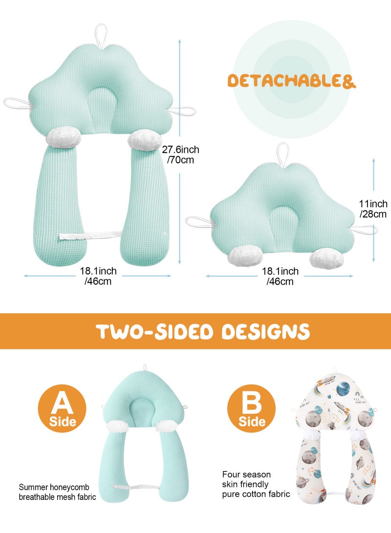أوربازار وسادة تشكيل رأس الطفل، تصحيح ومنع انحراف الرأس، وسادة مريحة للأطفال حديثي الولادة، وسادة نوم مضادة للارتعاش، للاستخدام المزدوج في الشتاء والصيف، للأطفال من عمر 0 ​​إلى 36 شهرًا - Image 2