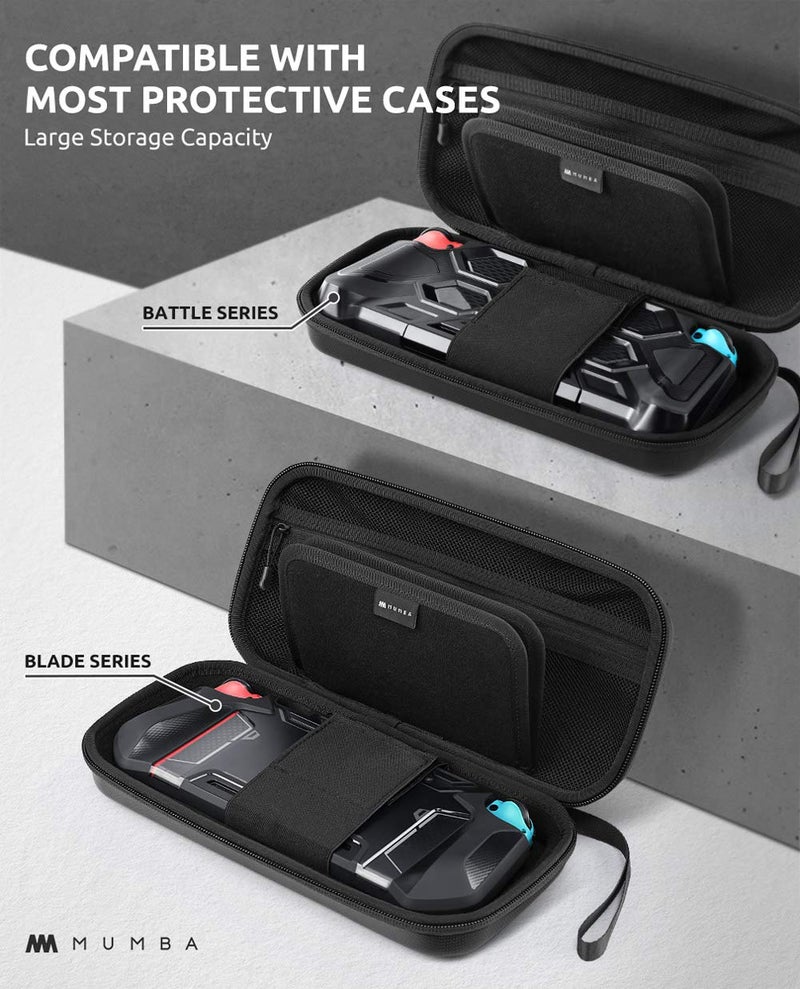 Mumba Switch Carrying Case for Nintendo Switch OLED & Nintendo Switch 2017, [Plus Version][Fits Protective Cases] Protective Hard Shell Travel Carry handbag Pouch for Blade/Battle/Rugged Case(Black) - Image 2