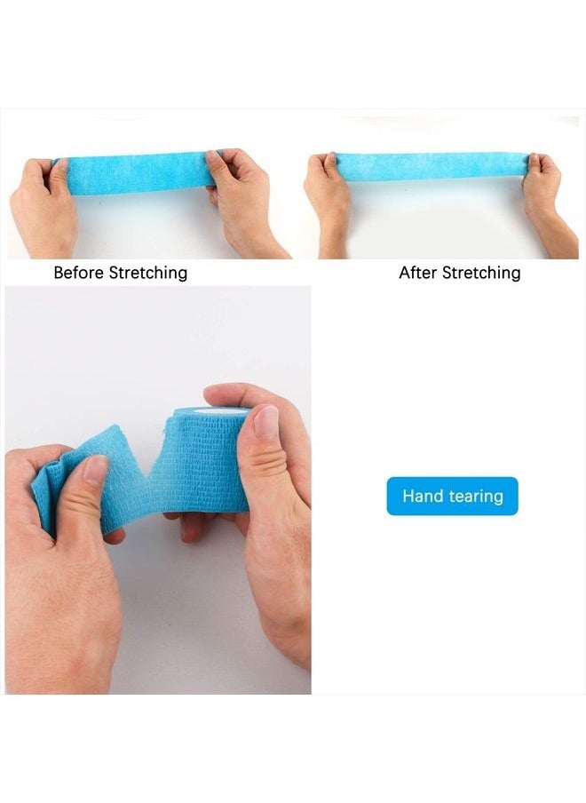 Mooerca - 12 Pack Self Adherent Cohesive Wrap Bandages 2 Inches X 5 Yards, First Aid Tape, Elastic Self Adhesive Tape, Athletic, Sports wrap Tape, Bandage Wrap for Sports, Wrist, Ankle (Rainbow) - Image 1