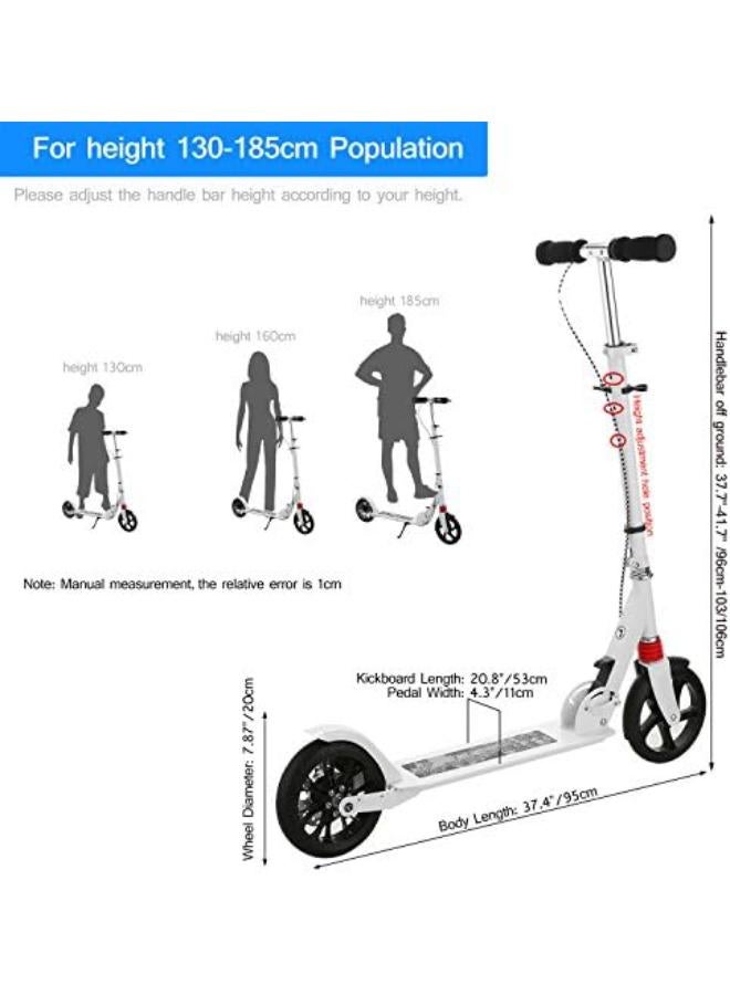 GT-WHEEL Adult Kick Scooter All Aluminum Body All Terrain Rubber Wheel For Teenagers and Adults Hand Disc Break and Foot Break Carrying Weight Capacity up to 100KG - Image 3