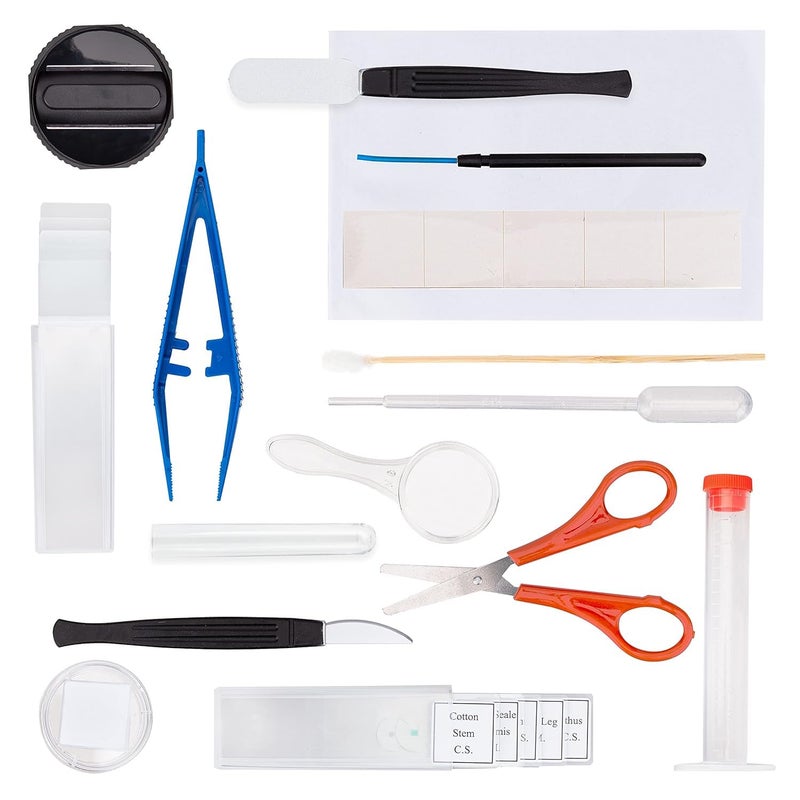 AmScope IQCrew 35Piece Microscope Slide Preparation Kit  Essential Student Sample Specimen Set of Tools  Microscopy Accessories  SP15  - Image 2