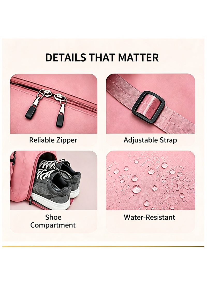 Waterproof Sports Duffle Bag, Large Capacity Gym Yoga Bag with Independent Shoe Compartment, Lightweight Travel Weekend Overnight Bag, Anti-Tear Polyester Handbag for Fitness Swimming Workout - Image 5