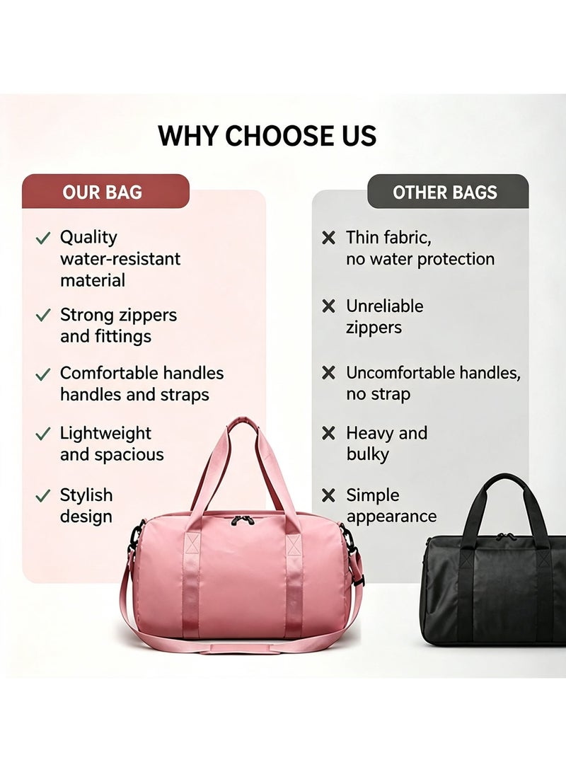 Waterproof Sports Duffle Bag, Large Capacity Gym Yoga Bag with Independent Shoe Compartment, Lightweight Travel Weekend Overnight Bag, Anti-Tear Polyester Handbag for Fitness Swimming Workout - Image 2