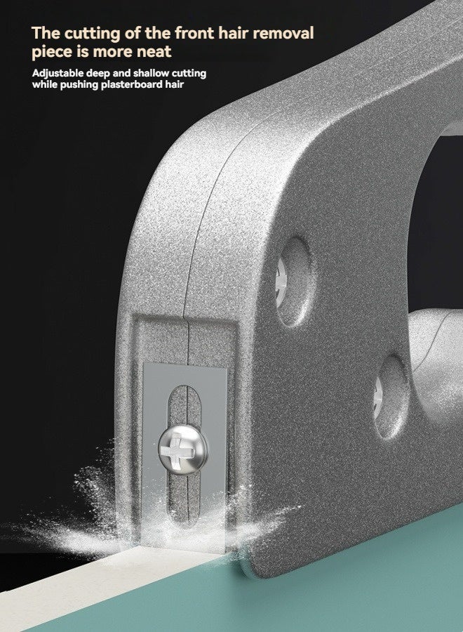 M MIAOYAN Drywall cutting tool, aluminum alloy foldable drywall cutter, manual push drywall cutter, with 10 spare blades (cutting width: 1.5-61cm, cutting thickness: 8-12mm). - Image 4