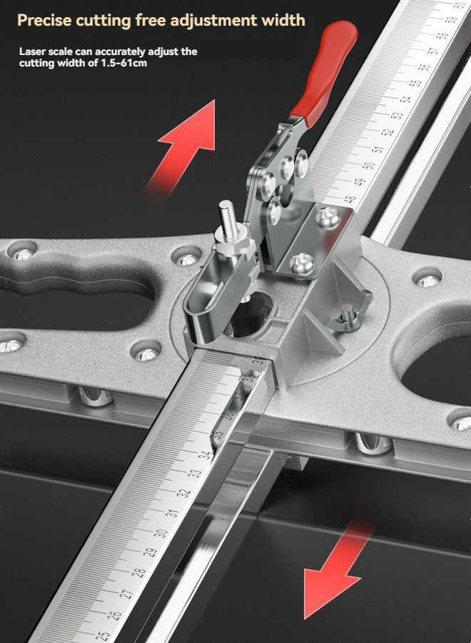 M MIAOYAN Drywall cutting tool, aluminum alloy foldable drywall cutter, manual push drywall cutter, with 10 spare blades (cutting width: 1.5-61cm, cutting thickness: 8-12mm). - Image 2