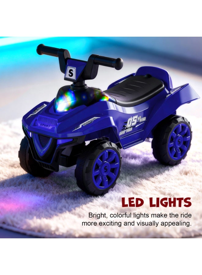 بيبي سيارة بايبي بازي للأطفال، سيارة أطفال قابلة للركوب بمقبض دفع، أضواء، موسيقى ومقعد واسع | سيارة دفع للأطفال الرضع | سيارة دفع للأطفال من عمر سنة إلى 3 سنوات (أزرق) - Image 2