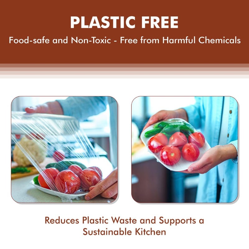 GREENDOT BIOPAK Biodegradable & Compostable Bio Cling Film Wrap (100m x 30cm), Made from Corn Starch, Ideal for Food Storage & Packing, Plastic-Free, BPA-Free, Food-Safe Multipurpose Food Cling Film - Image 5