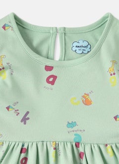 Nautinati Nautinati Infants Alphabet Print Soft Cotton Pack of 2 Dresses  - Image 4