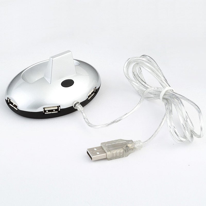 2.4G Wireless Rechargeable 3-gear Adjustable DPI Ergonomic Optical with 3-port USB Hub Charging Dock Silver - Image 5