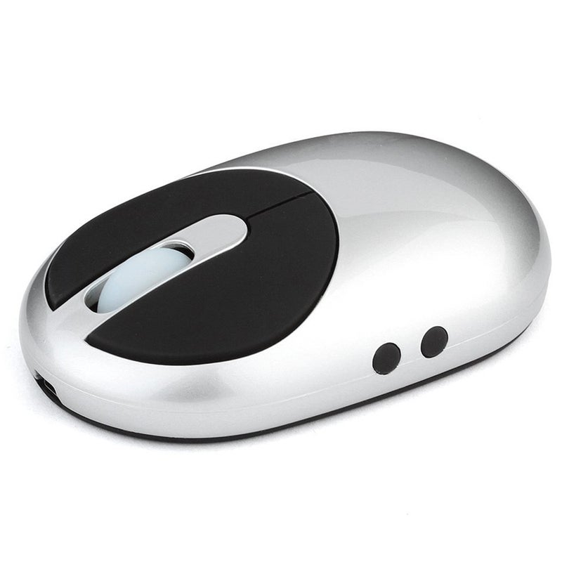 2.4G Wireless Rechargeable 3-gear Adjustable DPI Ergonomic Optical with 3-port USB Hub Charging Dock Silver - Image 3