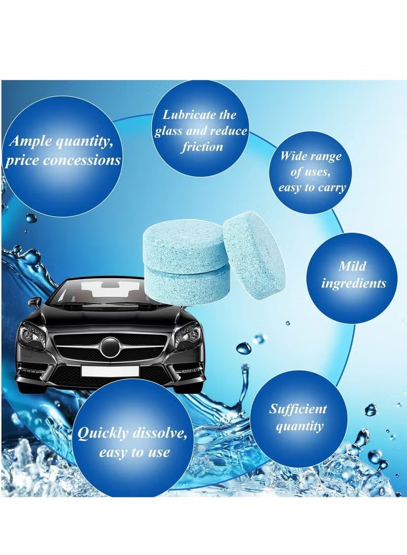 100 Pieces Car Windshield Glass Concentrated Washer Tablets Solid Car Effervescent Tablets Glass Solid Wiper Cleaning Tablets for Car Kitchen Window - Image 4