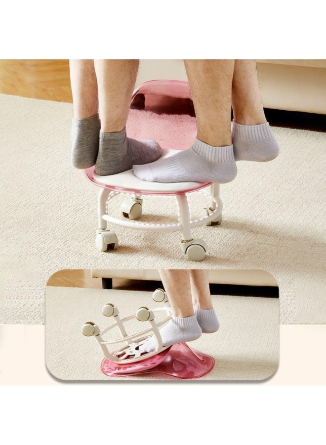 كيلا كرسي أكريليك بعجلات، كرسي بكرة ومسند ظهر، عجلات بكرة شديدة التحمل، تدور بزاوية 360 درجة، مريح مع وسادة مقعد من البولي يوريثان بتصميم مبطن متين للمنزل أو المرآب أو المكتبة (رمادي) - Image 4