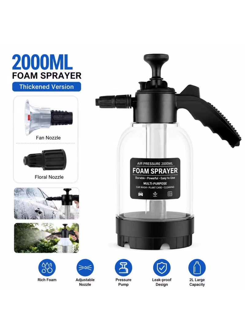 Herista 2L Hand Pressure Foam Sprayer for Car Wash, Home & Garden - Image 1