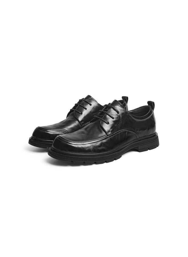 Red Dragonfly Formal Leather Shoes, Autumn High-end Business Cowhide Shoes, Thick-soled Heightening Commuter Shoes For Men, Wta35304 Black, Size 40 - Image 2