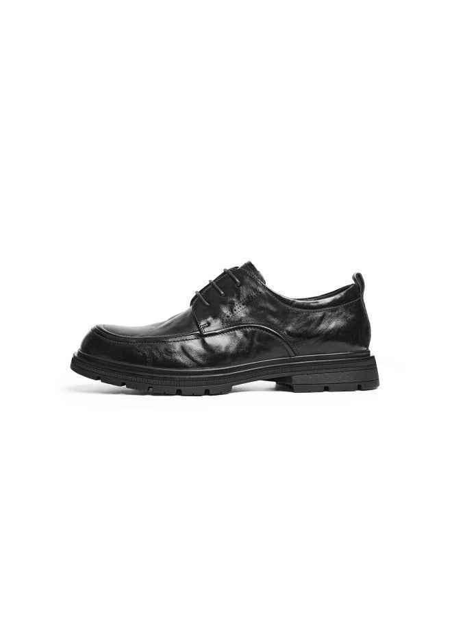 Red Dragonfly Formal Leather Shoes, Autumn High-end Business Cowhide Shoes, Thick-soled Heightening Commuter Shoes For Men, Wta35304 Black, Size 40 - Image 1