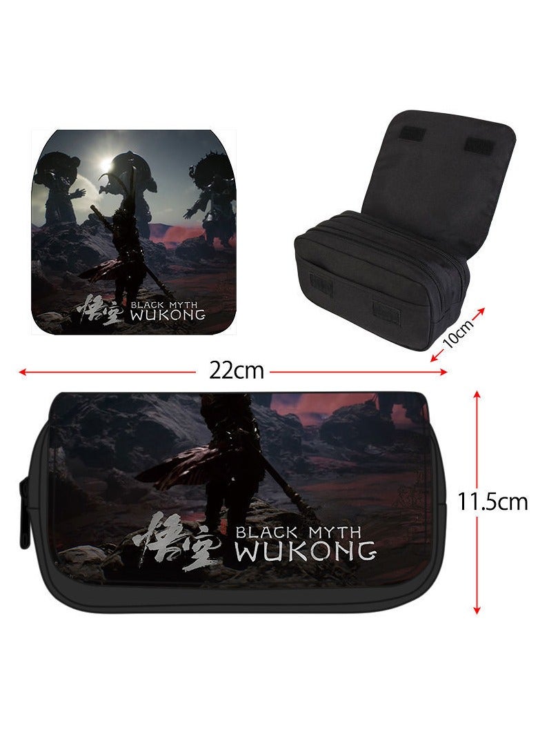 Black Myth: Wukong Game Pencil Bag Multifunctional Double Layer