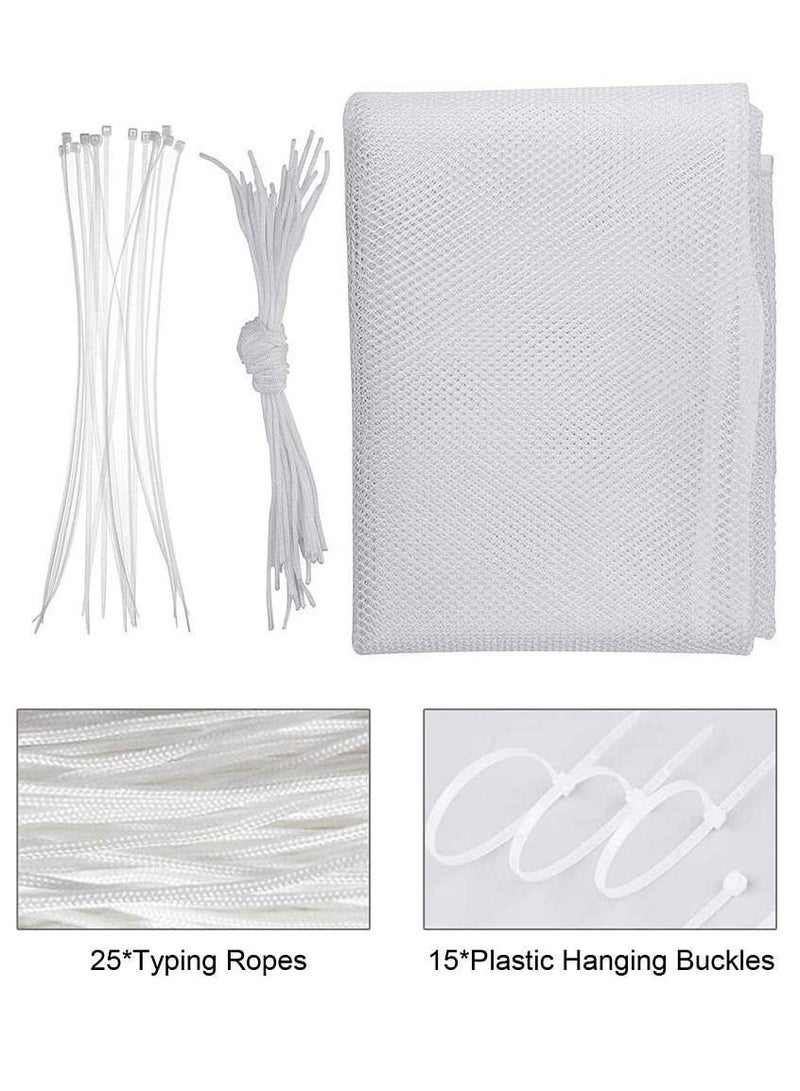 Child Safety Net Durable Banister Guard for Baby Safety Stairs Railing Balcony Cribs, Banister Stair Protective Mesh Baby Proofing, Easy to Install Stair Netting for Kids Pets Toys - (300cmx79cm) White - Image 2