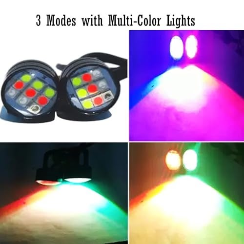 Ramanta Strobe Lights Flashing Lights Multi Color Auto Flashing Eagle Eye LED Tail Light Compatible for Motorbike (12 V, 10 W) (Universal For Bike, Pack of 2) - Image 5