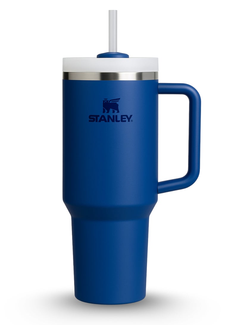 Stanley Quencher H2.0 FlowState Tumbler with Handle and Straw – 40 oz Stainless Steel Vacuum Insulated Cup, BPA-Free, 3-Position Lid, Cup Holder Friendly, for Water, Coffee, Smoothies & More –  (32x15x10cm) | Midnight Blue - Image 1