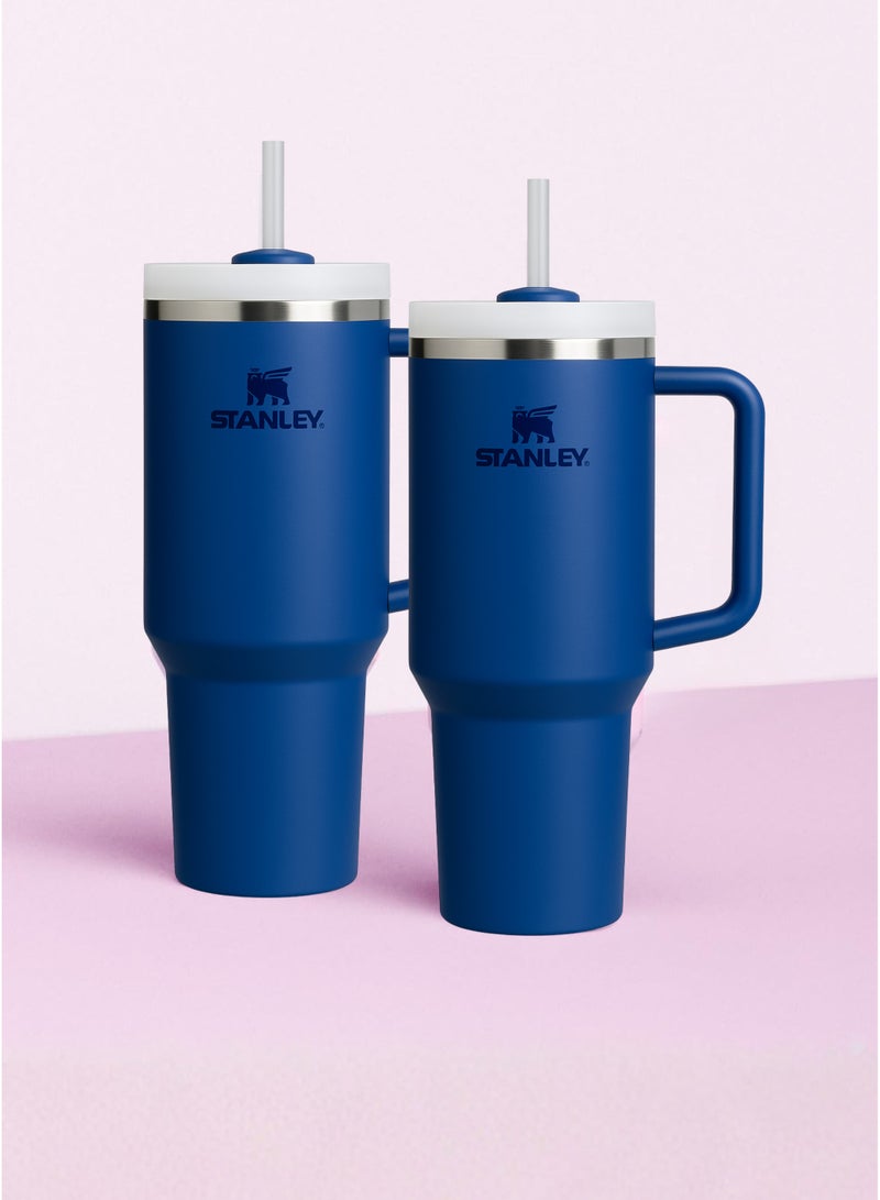 Stanley Quencher H2.0 FlowState Tumbler with Handle and Straw – 40 oz Stainless Steel Vacuum Insulated Cup, BPA-Free, 3-Position Lid, Cup Holder Friendly, for Water, Coffee, Smoothies & More –  (32x15x10cm) | Midnight Blue - Image 3