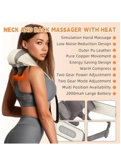 DubaiGallery Portable Neck Body Massager Heated 6D Kneading Design Intelligent Electric Wireless Neck Massager  - Image 4