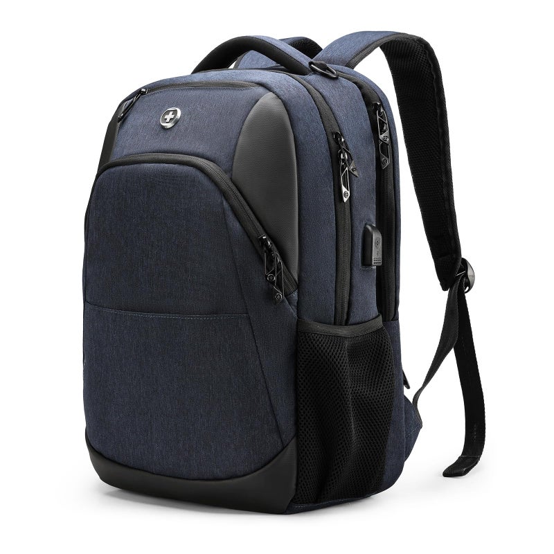 Swissdigital Design Travel Laptop Backpack for Men and Women, Business Backpack with USB Charging Port for Fits 16 Inch Notebook, Blue | SD1670-12 - Image 1