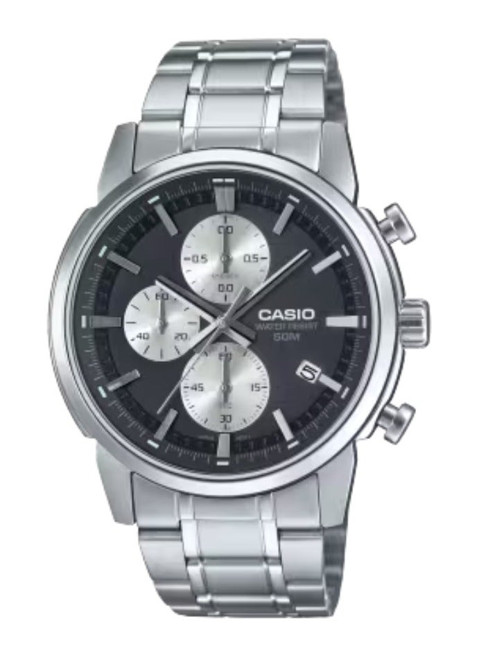 CASIO ساعة كرونوغراف للرجال من الفولاذ المقاوم للصدأ MTP-E510D-1A2VDF - Image 1