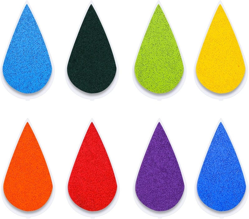 YPSelected Petal Ink Pads for Rubber Stamps Waterdrop Shaped Stamp Pads with 8 Assorted Colors (Set 1001) - Image 3