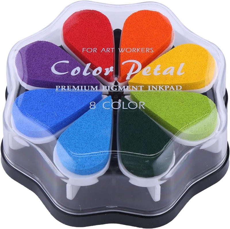 YPSelected Petal Ink Pads for Rubber Stamps Waterdrop Shaped Stamp Pads with 8 Assorted Colors (Set 1001) - Image 2