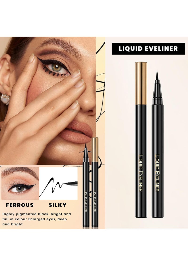 SYOSI Eyes Makeup Kit with Lash Serum,Liquid Eyeliner,Mascara,2 in 1 Dark and Light Eyebrow Pomade for Eyebrow and Eye Makep, One Set Enough - Image 4