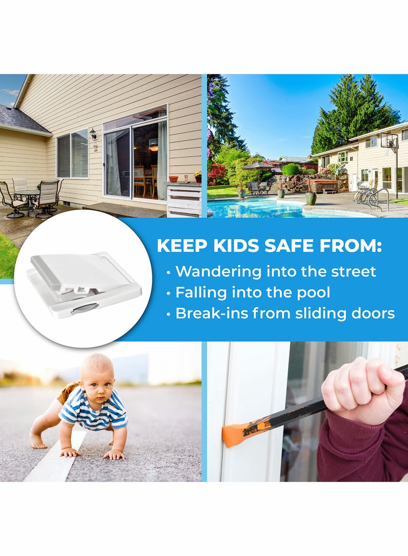 SOLARAE 4 Pack Child Safety Sliding Door Locks for Glass Doors - Childproof Window Locks for Patio and Closet Doors (Grey) - Secure Your Home from Kids' Access. - Image 4