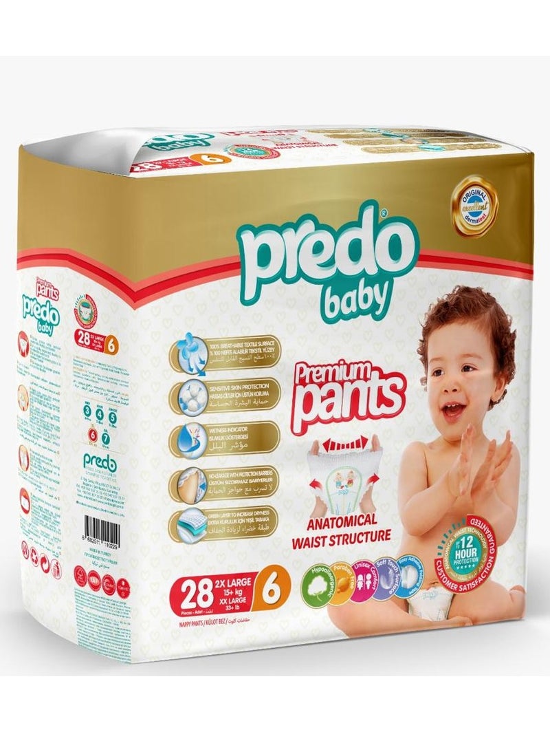 Predo Predo Premium Baby Diaper Pants 2XL, 28 Pieces - Ultra Soft, Absorbent, Leak-Proof Protection for Larger Toddlers  - Image 1