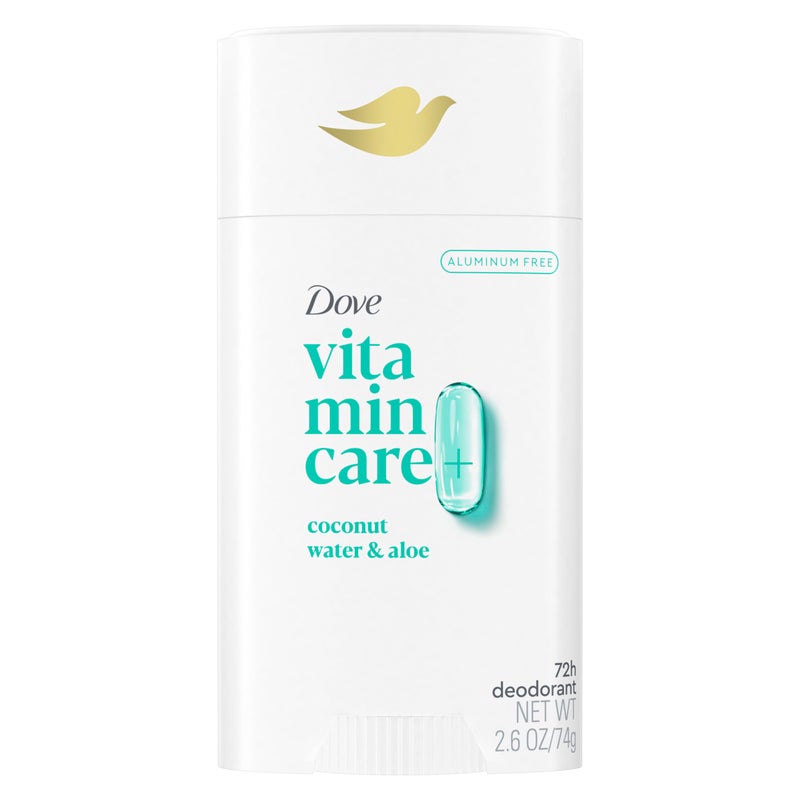 Dove VitaminCare+ Aluminum Free Deodorant Stick Coconut Water & Aloe for 72H Odor Protection Breathable Deodorant for Women 2.6 oz - Image 1