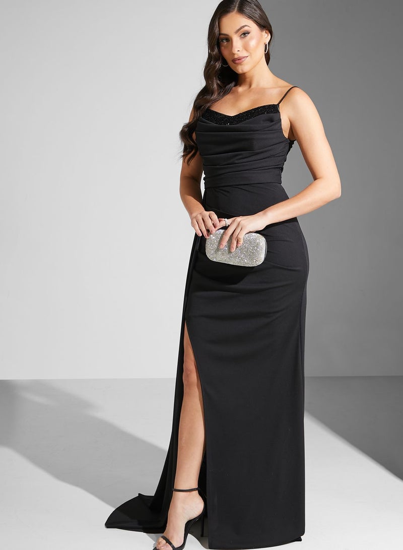 Khizana Cowl Neck Slit Dress  - Image 4