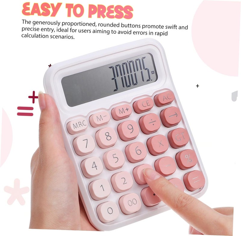 DOITOOL 5pcs Large Display Mechanical Calculator Cute Portable Desk Calculator for Students and Office Use Non- Base for Daily Calculations and Budgeting - Image 5
