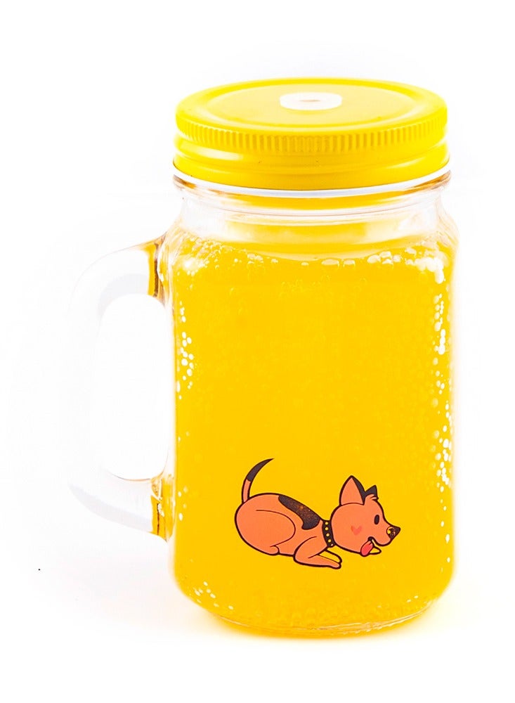 Biggdesign Lemonade Jar, Juice Glass Jar, Mojito Mug with Handle, 500ml, Watertight, Leak-proof, Stylish Juice Glass, Mason Drinking Jar, Old Fashioned Glass  - Image 1