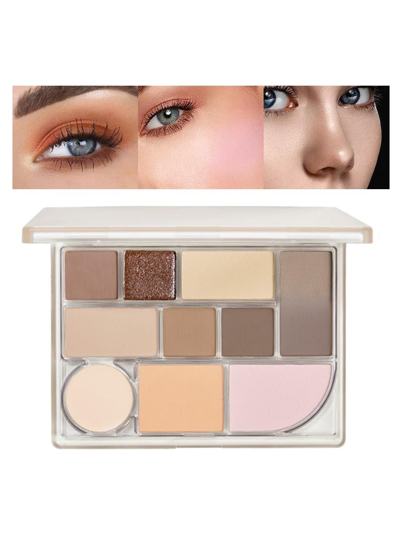 KASTWAVE Makeup Palette - All-in-One 10-Color Conceal, Contour, Blush, Eyeliner, and Eyeshadow Palette with Mirror. Highly Pigmented Matte. Warm Nude and Bronze Tones for a Natural Look. - Image 3